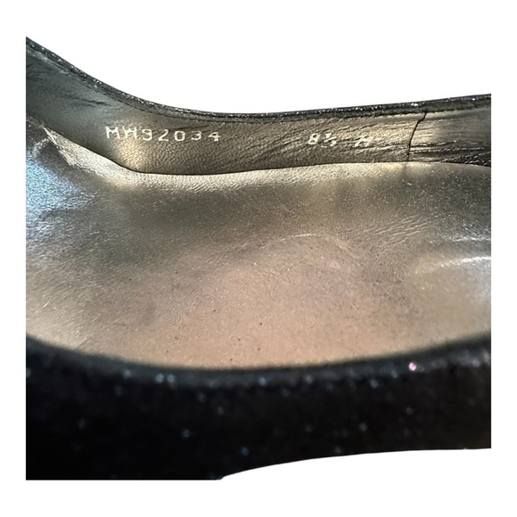 Stuart Weitzman Navy‎ Dagger Mini Glitter size 8.5 EU 5" Stiletto Heel Designer - Picture 5 of 6